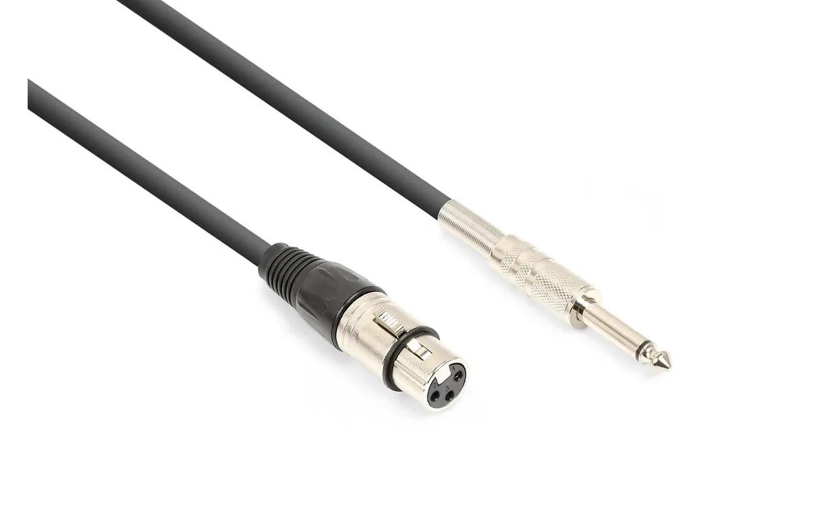 Vonyx XLR-Kabel XLRf-Klinke 6.3 6 m, Schwarz Vonyx XLR-Kabel XLRf-Klinke 6.3 6 m, Schwarz