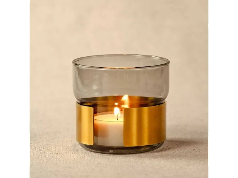 Leonardo Tischlicht Silenzio 19 cm, Gold/Transparent