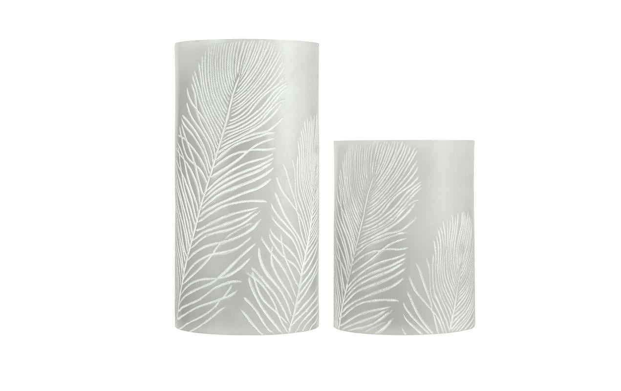 Pauleen LED-Kerzen Set Cosy Feather, Ø 7.6 cm, Grau/Weiss, 2 Stk. Pauleen LED-Kerzen Set Cosy Feather, Ø 7.6 cm, Grau/Weiss, 2 Stk.