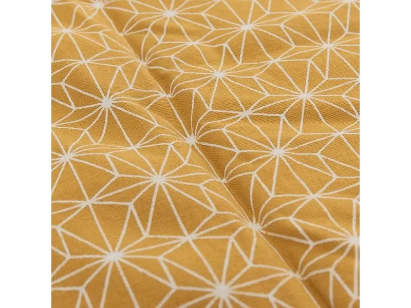 Urbanara Picknickdecke Ankisa 130 x 190 cm - Senfgelb / Weiss