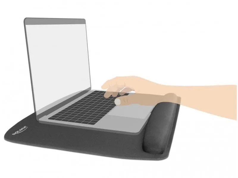 Delock Ergonomische Mausmatte mit Handballenauflage Schwarz Delock Ergonomische Mausmatte mit Handballenauflage Schwarz