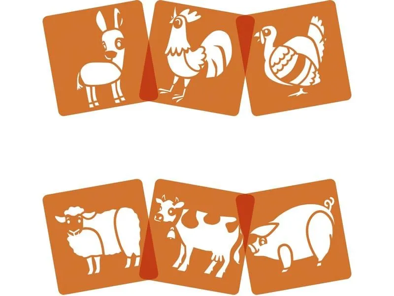 Avenue Mandarine Schablone 15 x 15 cm, Bauernhof Avenue Mandarine Schablone 15 x 15 cm, Bauernhof