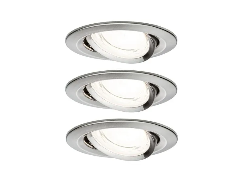 Paulmann Einbauleuchte LED Nova Plus 3-Set Eisen gebürstet