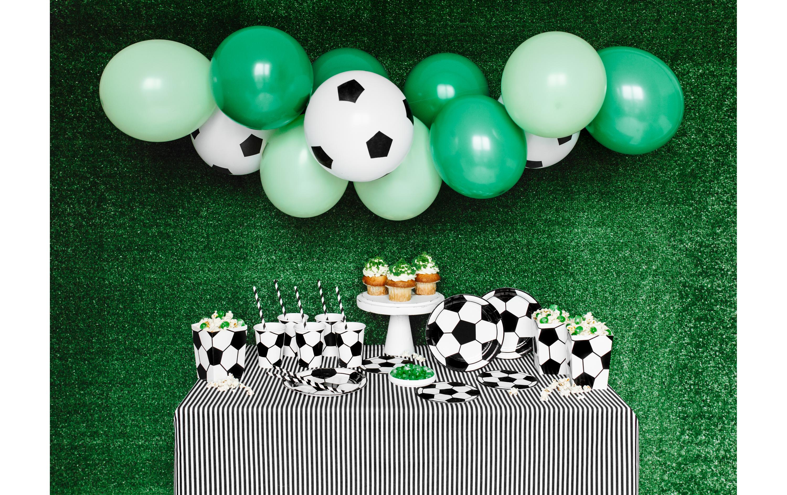 Partydeco Einwegteller Fussball 18 cm, 6 Stück, Schwarz/Weiss