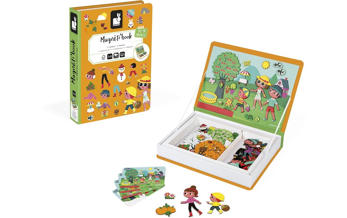 Janod Beschäftigungsspielzeug Magnetbuch 4 Jahreszeiten