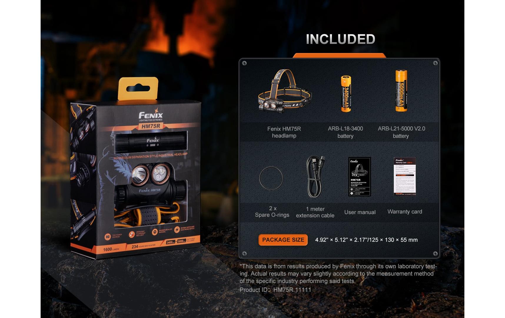 Fenix Stirnlampe HM75R Dunelgrau