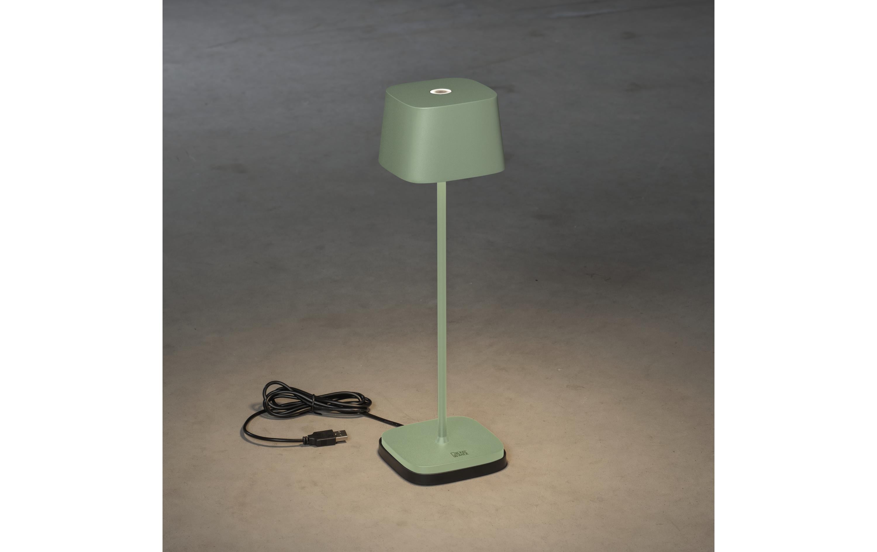 Konstsmide Akku-Tischleuchte USB Capri, 2700-3000 K, 2.2 W, Mintgrün