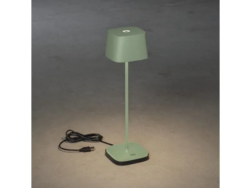 Konstsmide Akku-Tischleuchte USB Capri, 2700-3000 K, 2.2 W, Mintgrün Konstsmide Akku-Tischleuchte USB Capri, 2700-3000 K, 2.2 W, Mintgrün