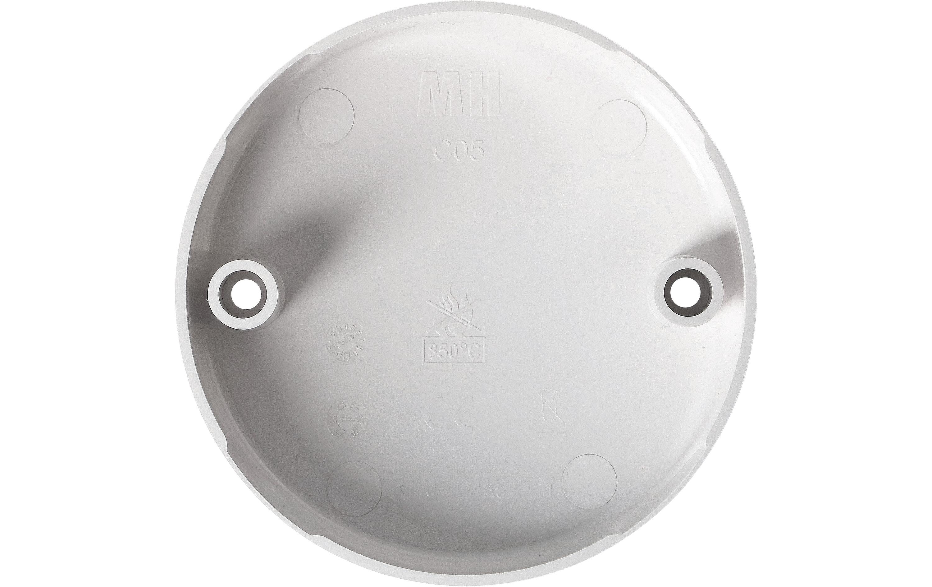 Max Hauri Deckenrosette rund, 2 Befestigungslöcher, Weiss