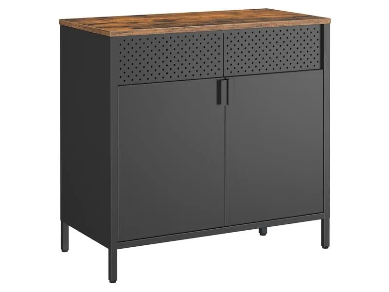 Songmics Kommode 80 x 40 x 76 cm, Braun/Schwarz Songmics Kommode 80 x 40 x 76 cm, Braun/Schwarz