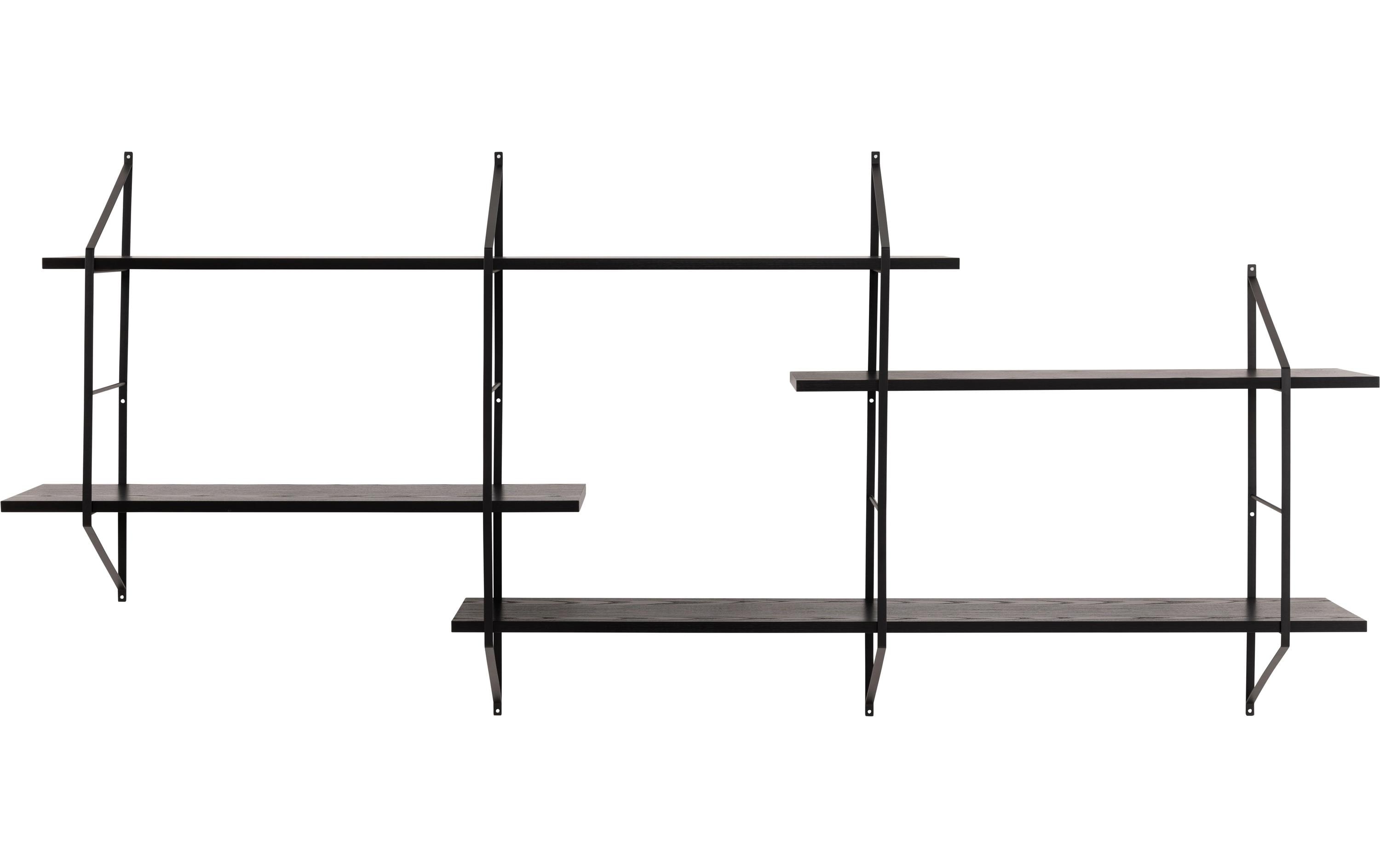AC Design Wandregal Belfast 191 x 25,5 x 79 cm, Schwarz