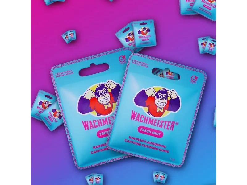 Wachmeister Kaugummi Koffein Kaugummi Minze 17.6 g