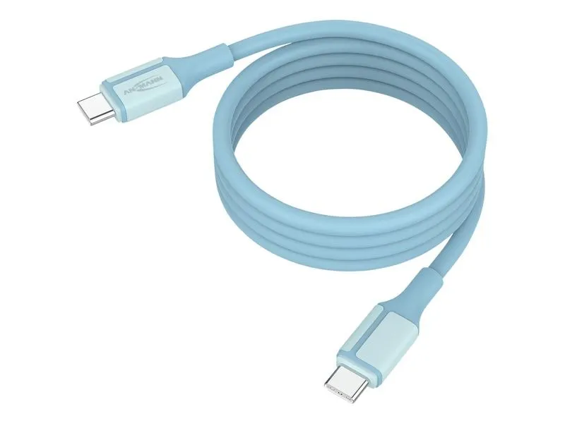 Ansmann Magnetisches Silikonkabel USB-C auf USB-C, 120 cm blau Ansmann Magnetisches Silikonkabel USB-C auf USB-C, 120 cm blau
