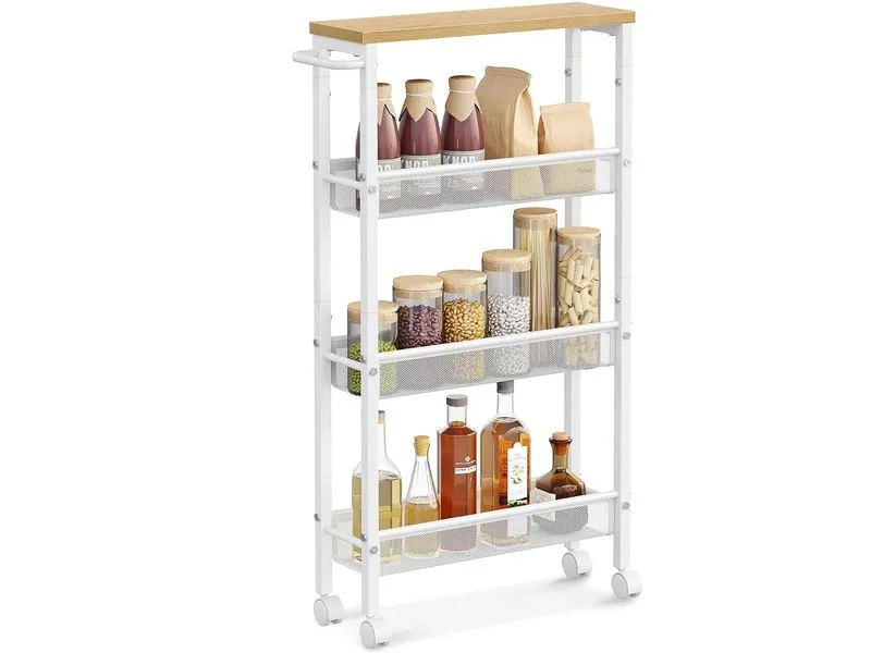 relaxdays Nischenwagen 77 x 13 x 45.5 cm Weiss relaxdays Nischenwagen 77 x 13 x 45.5 cm Weiss