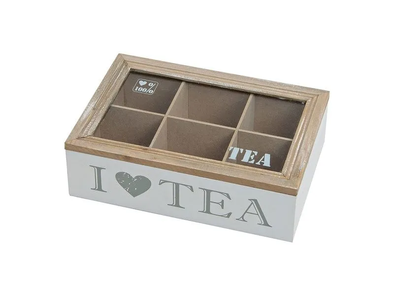 G. Wurm Teebox «I Love Tea» 6 Fächer 23 x 15.5 x 7 cm G. Wurm Teebox «I Love Tea» 6 Fächer 23 x 15.5 x 7 cm