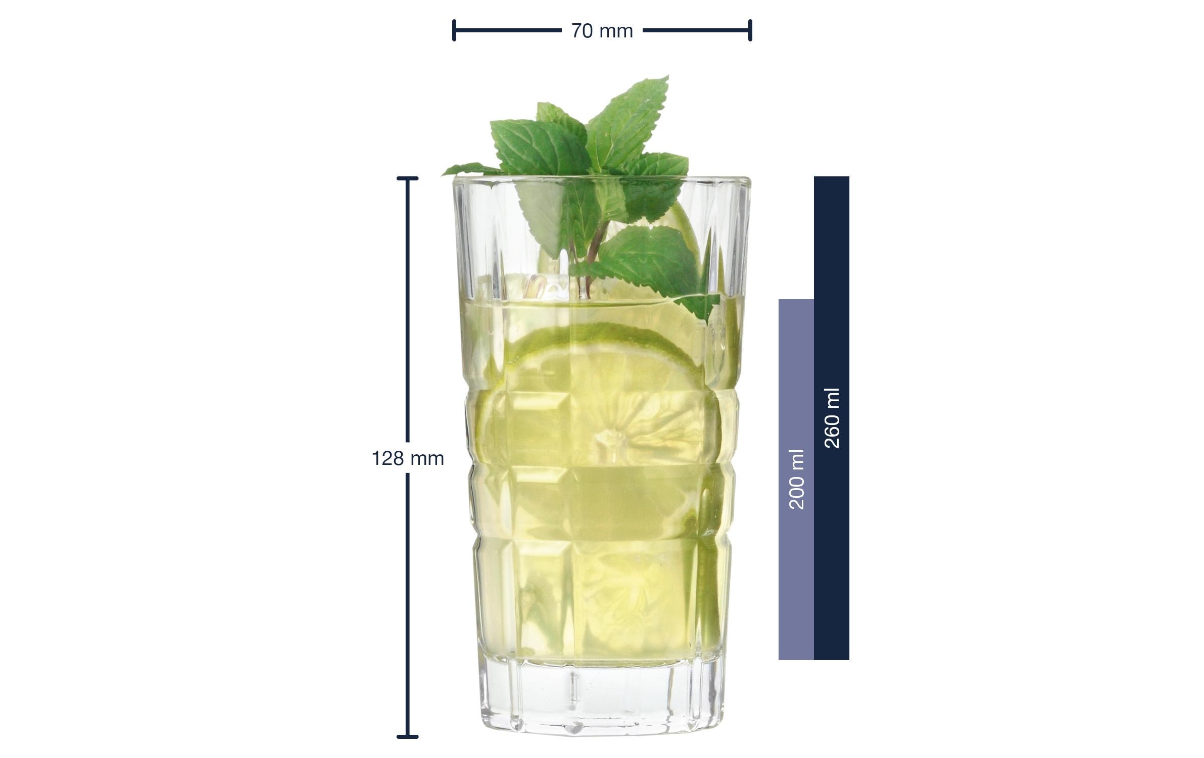 Leonardo Longdrinkglas Spiritii 260 ml, 4 Stück, Transparent