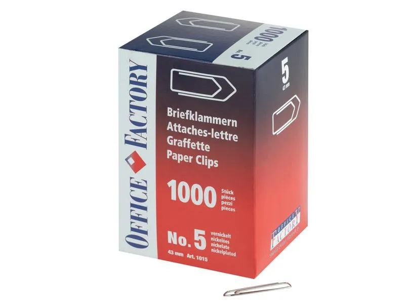 Smart Office Büroklammer Gr. 5, Länge 43 mm, 1000 Stück Smart Office Büroklammer Gr. 5, Länge 43 mm, 1000 Stück