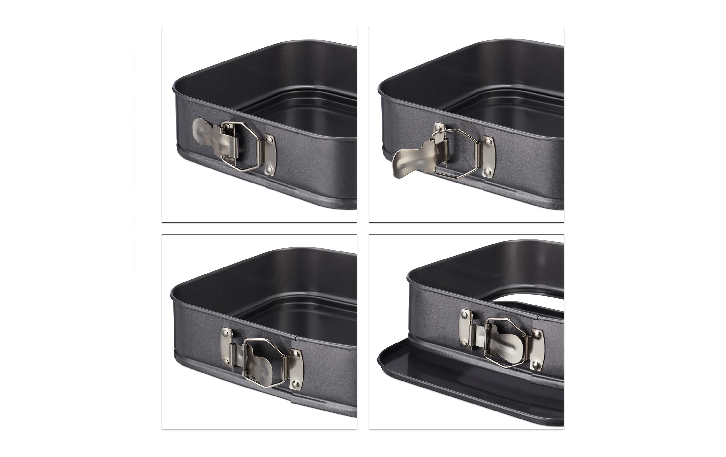 relaxdays Springform eckig, 18 cm, 20 cm, 26 cm, 28 cm