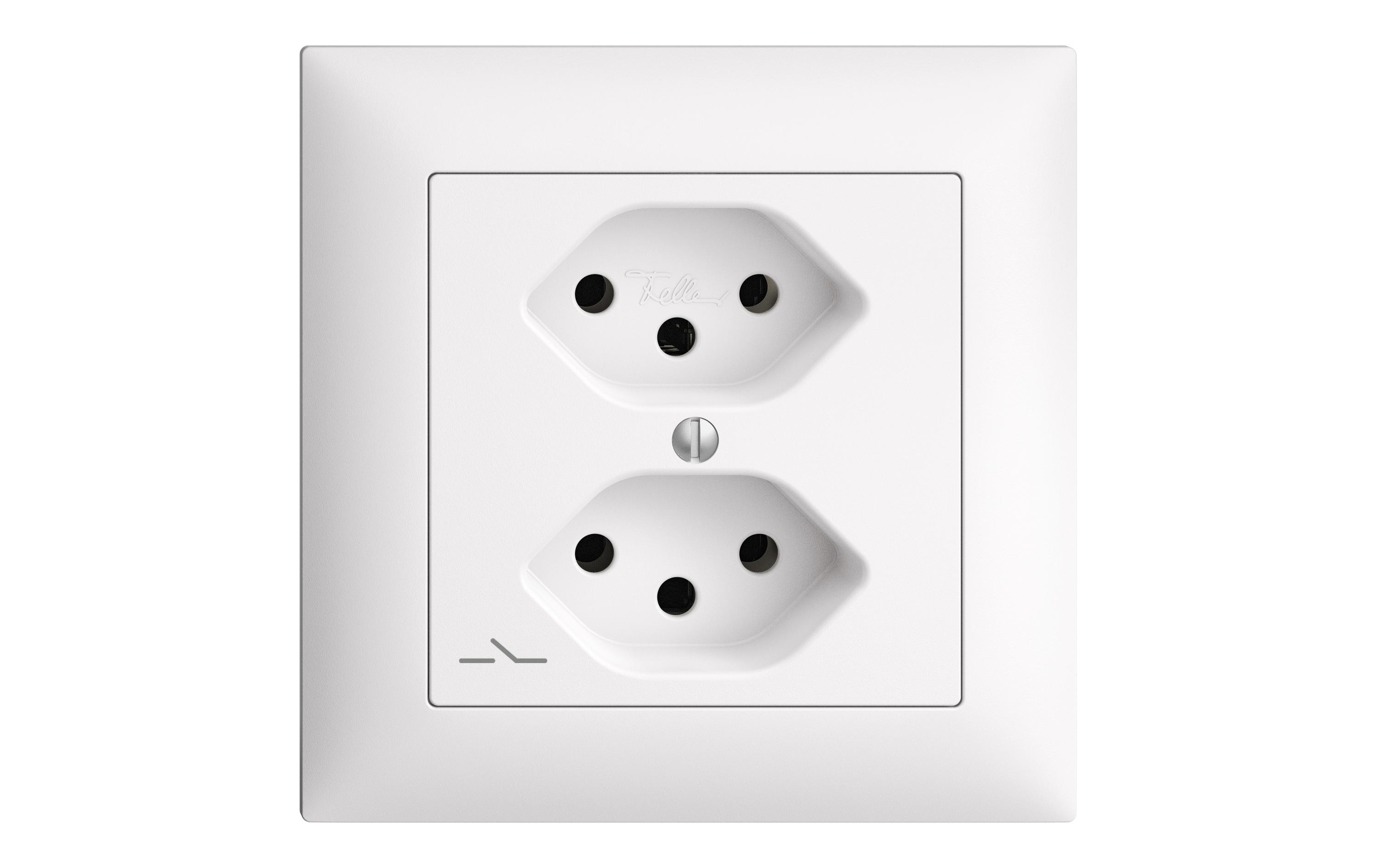 Feller EDIZIOdue UP-Steckdosen 2x T13/1S Komplettset Feller EDIZIOdue UP-Steckdosen 2x T13/1S Komplettset