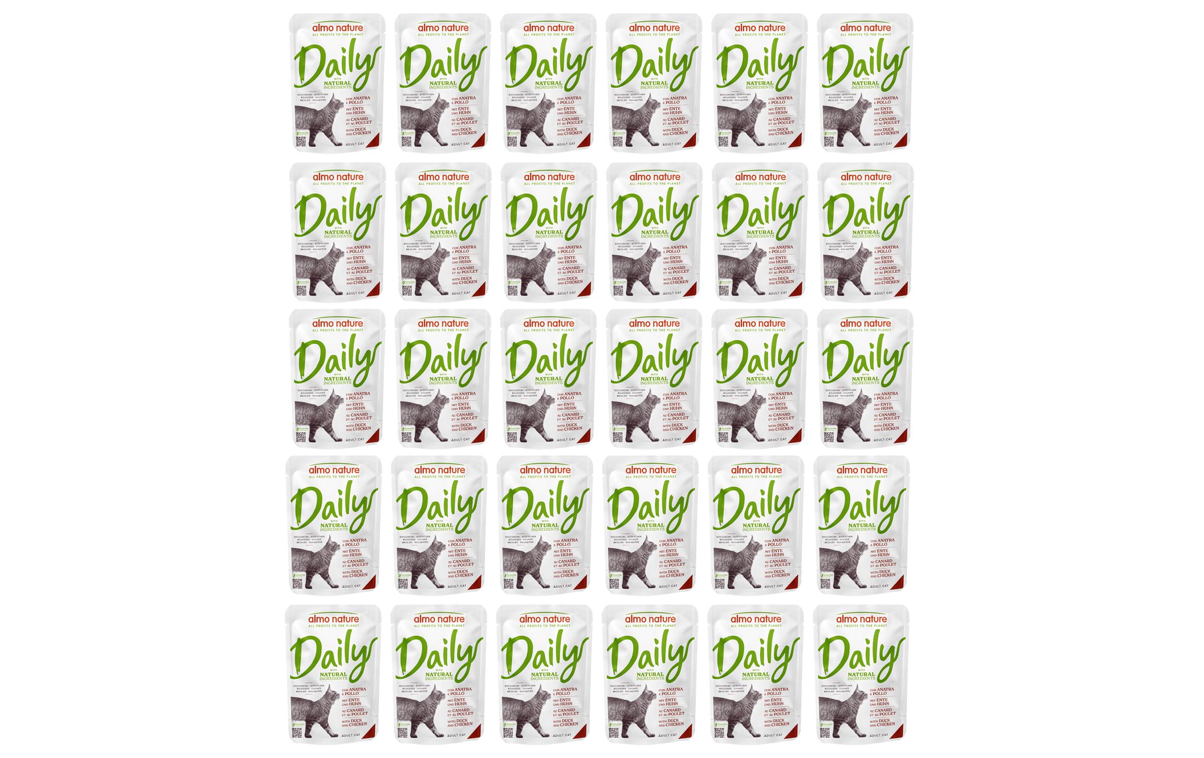 Almo Nature Nassfutter Daily mit Ente und Huhn 30 x 70g