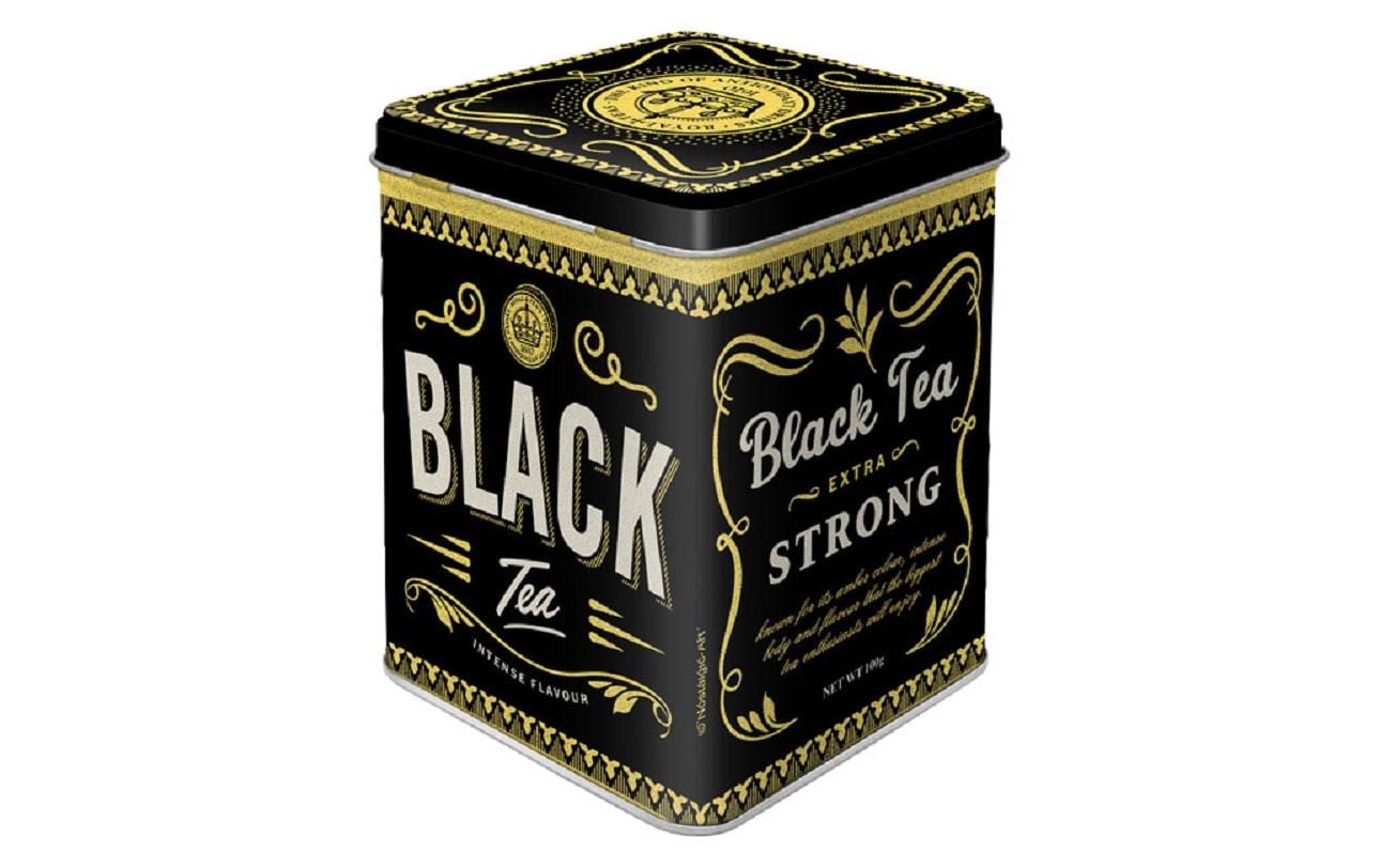 Nostalgic Art Teebeutel-Box Black Tea Gold/Schwarz/Weiss Nostalgic Art Teebeutel-Box Black Tea Gold/Schwarz/Weiss