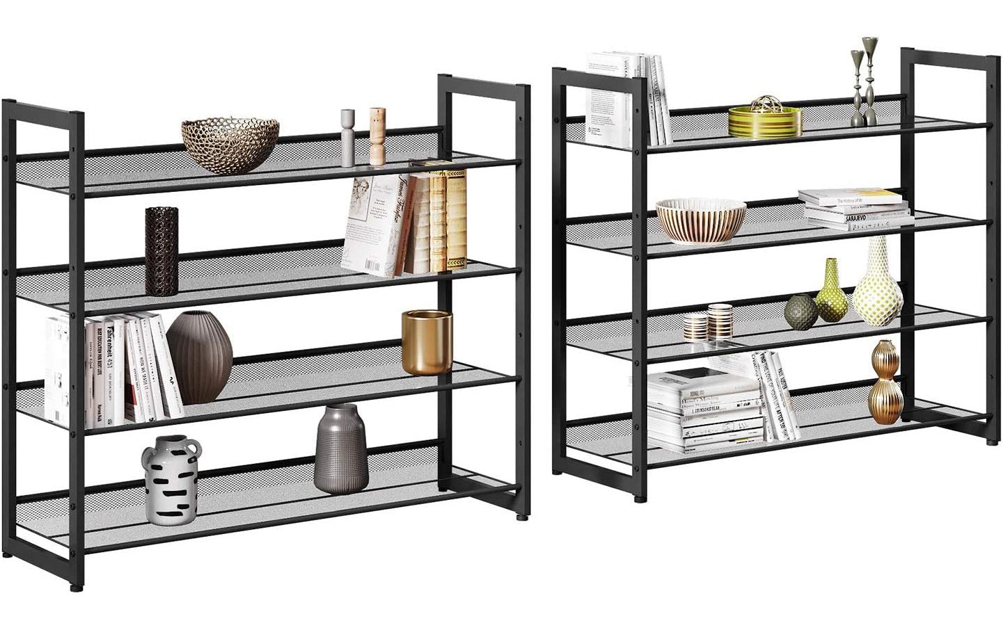 Songmics Schuhregal 92.2 x 163.5 cm, Schwarz