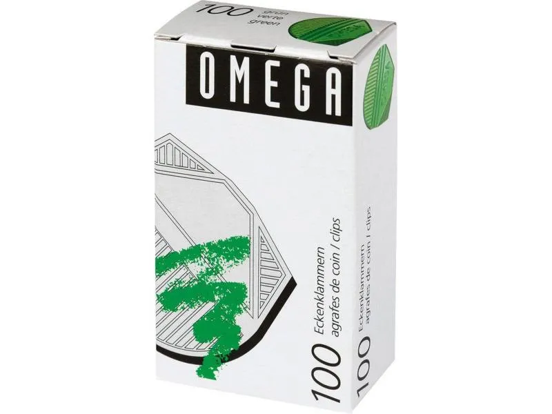 Omega Eckenklammer 100 Stück, Grün metallic Omega Eckenklammer 100 Stück, Grün metallic