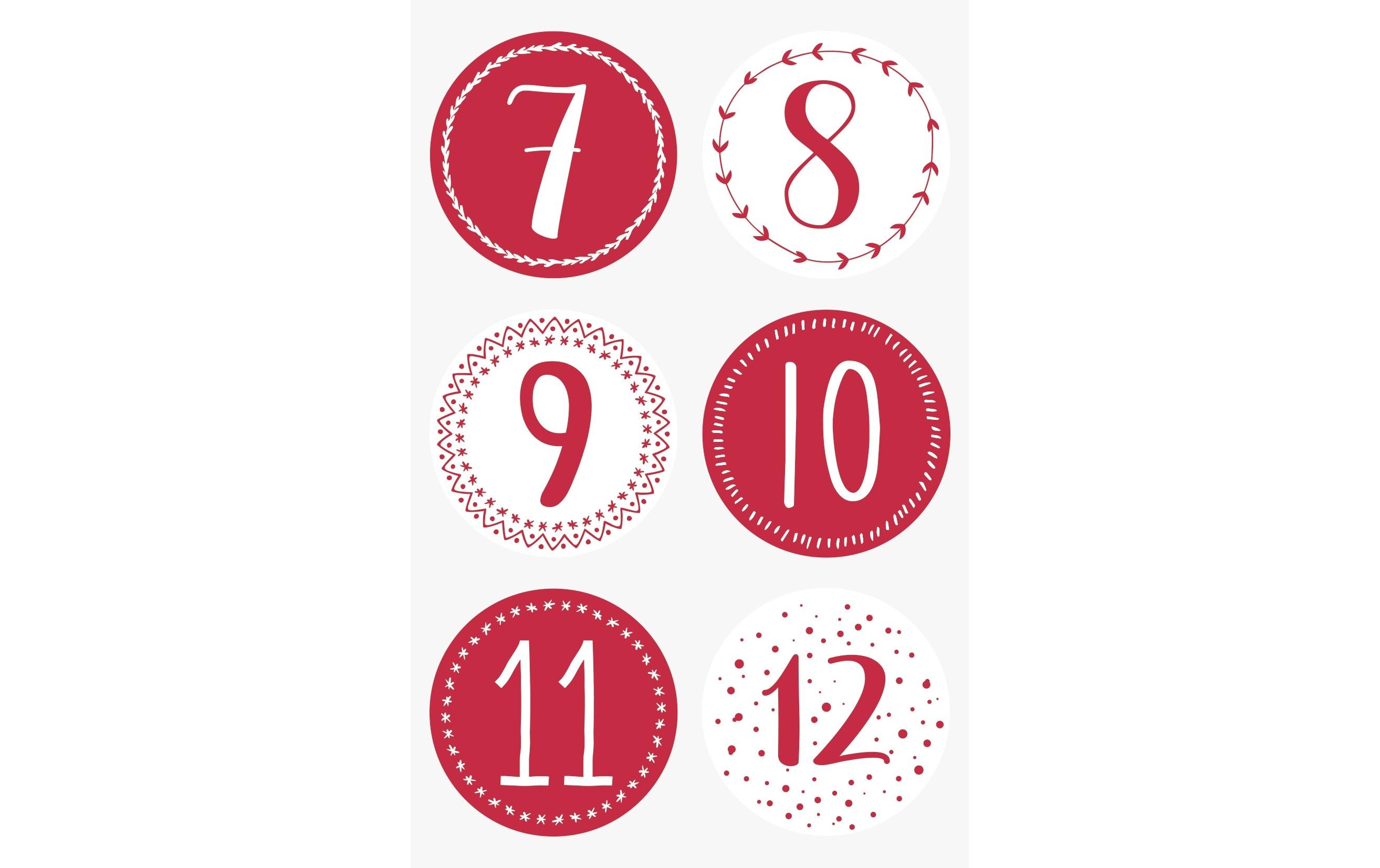 Heyda Adventskalender Set 24 x 13 x 7.5 cm, Rot/Weiss