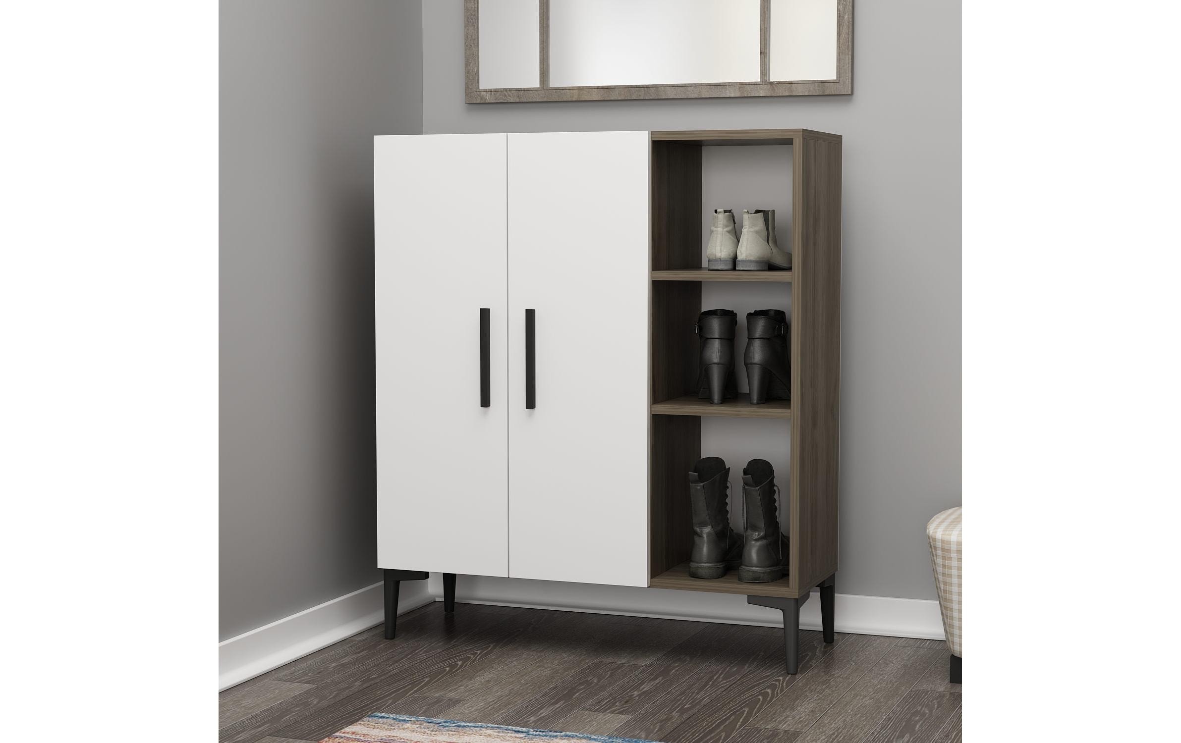 Woody Fashion Kommode Viva 90 x 105 cm, Braun/Weiss