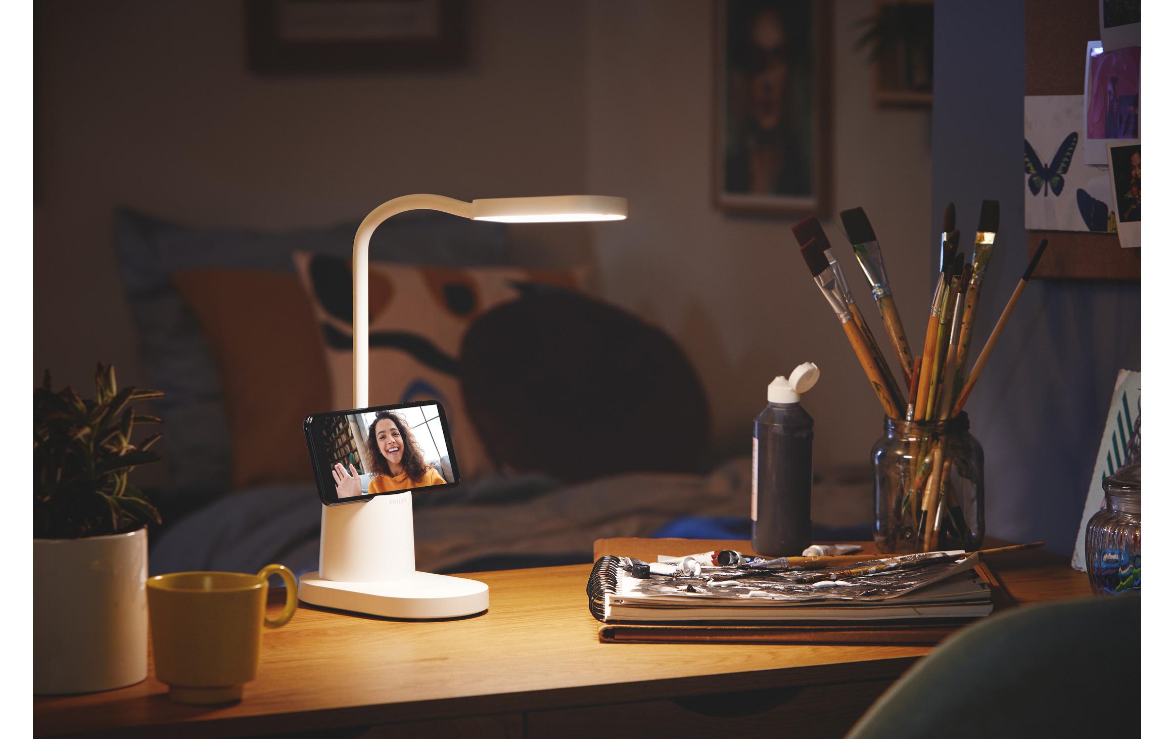 Philips Schreibtischleuchte Bucket, 7.5W, 3000-5700 K, Weiss