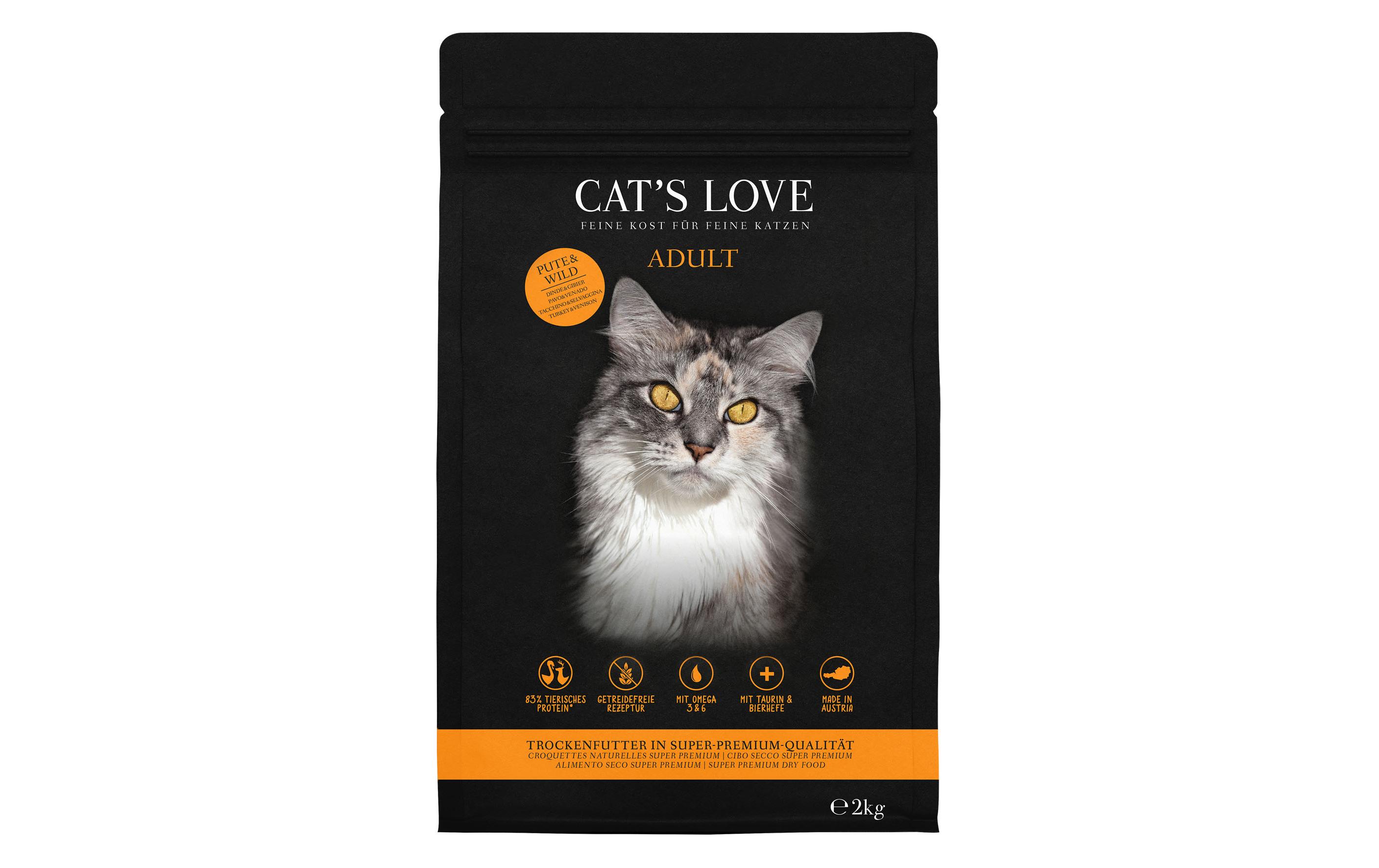 Cat's Love Trockenfutter Adult Pute & Wild, 2 kg