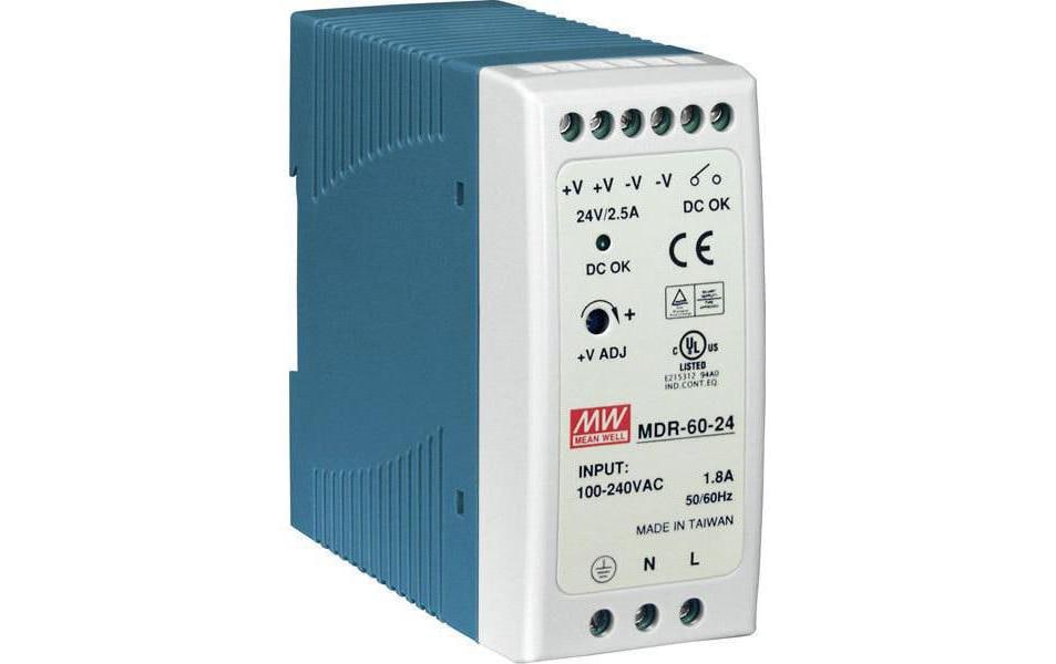 MeanWell DIN-Schienennetzgerät 60 W, 24 V MeanWell DIN-Schienennetzgerät 60 W, 24 V
