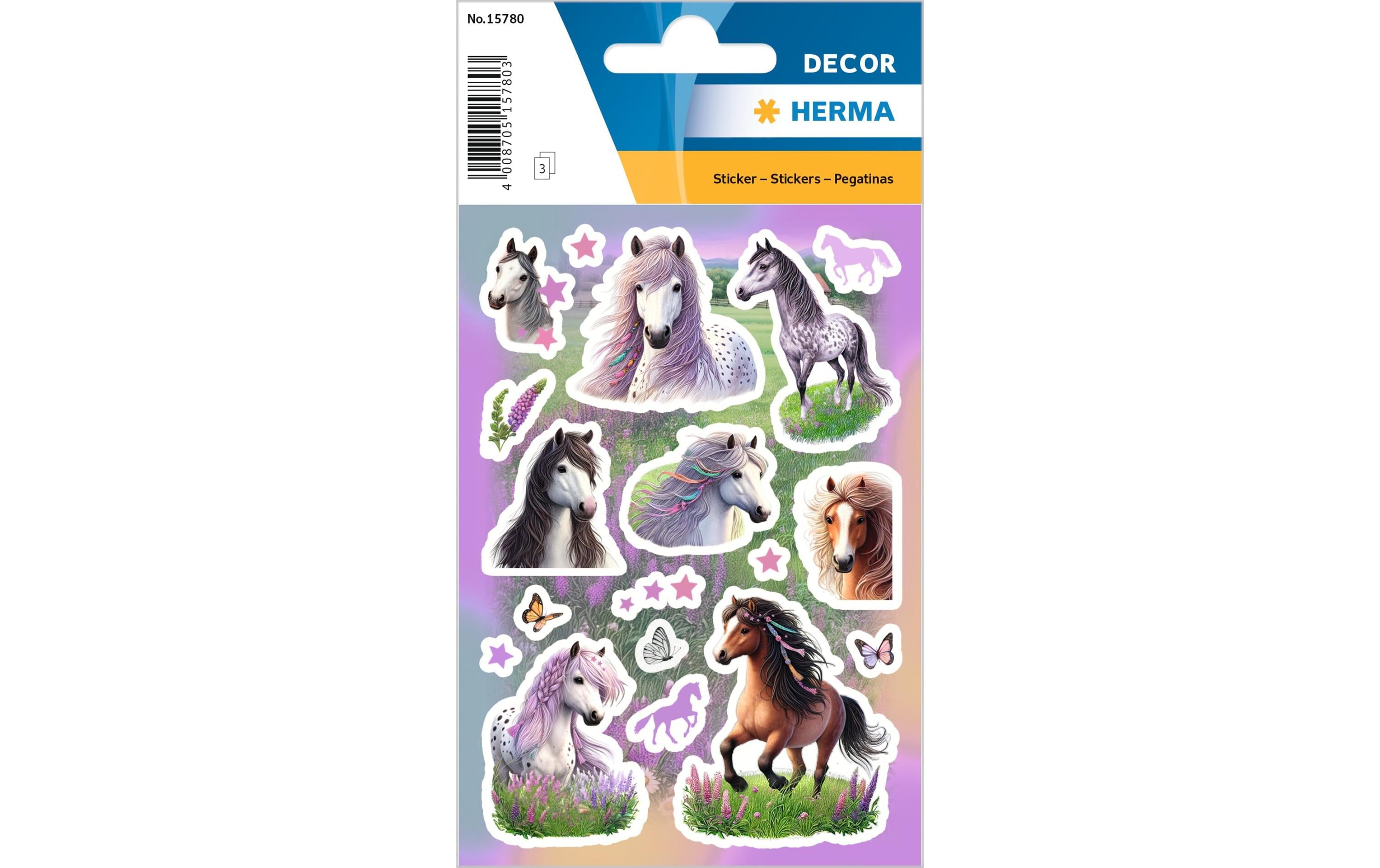 Herma Stickers Motivsticker Pferdewelt 3 Blatt je 18 Stickers