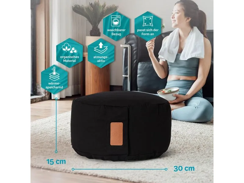 DoYourYoga Yoga-Kissen Vishnu Buchweizenschalen, Schwarz DoYourYoga Yoga-Kissen Vishnu Buchweizenschalen, Schwarz