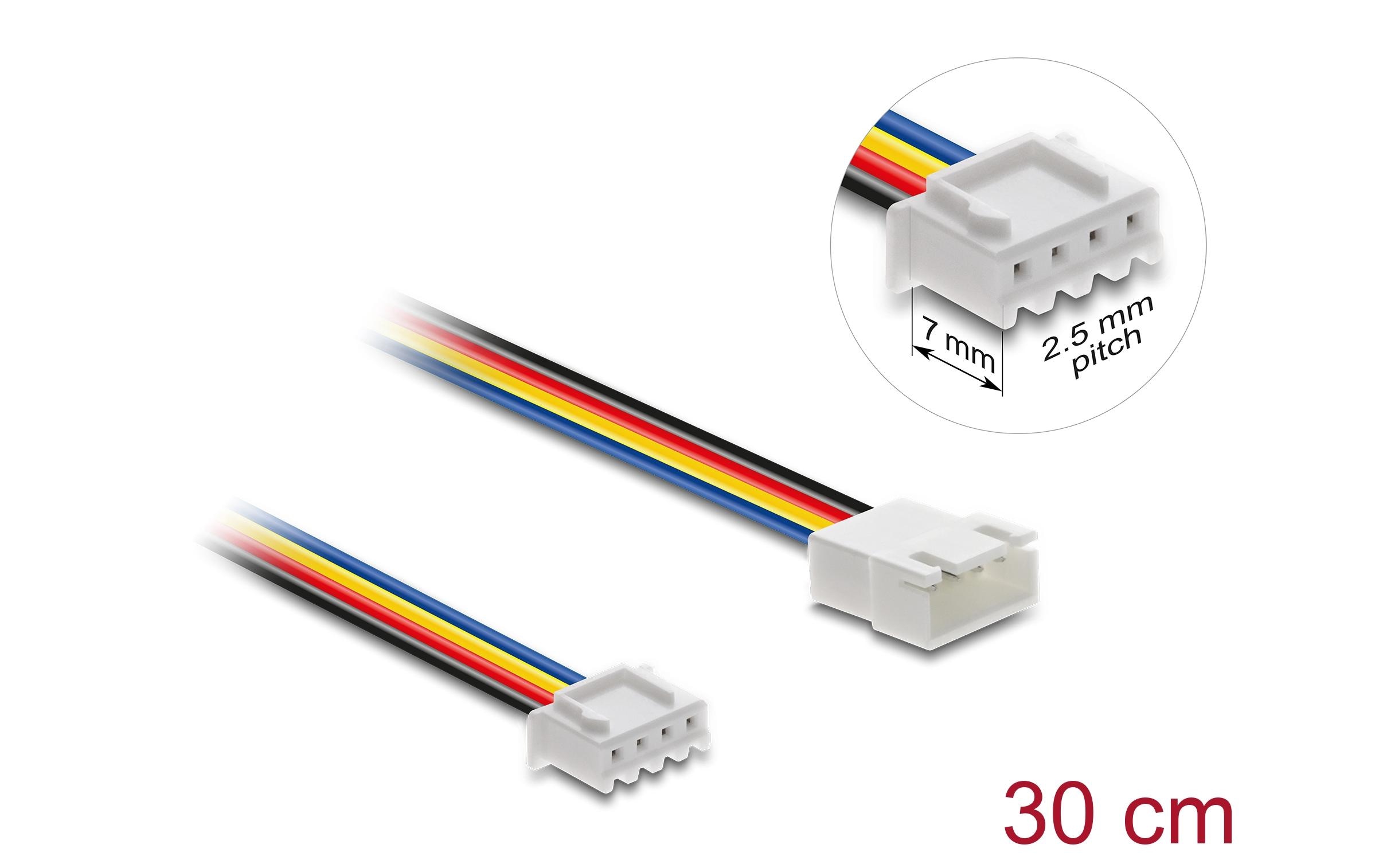 Delock Stromkabel JST Stecker zu Buchse, 4 Pin 30 cm