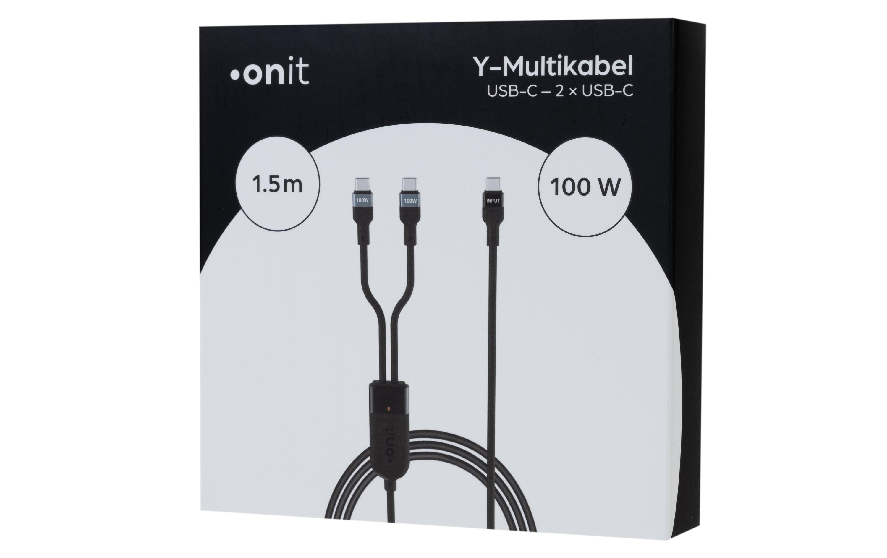 onit USB 2.0-Y-Kabel USB C - USB C, 1.5 m