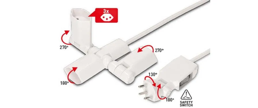 Max Hauri Steckdosenleiste Clip-Clap Line 3x T13, Weiss Max Hauri Steckdosenleiste Clip-Clap Line 3x T13, Weiss