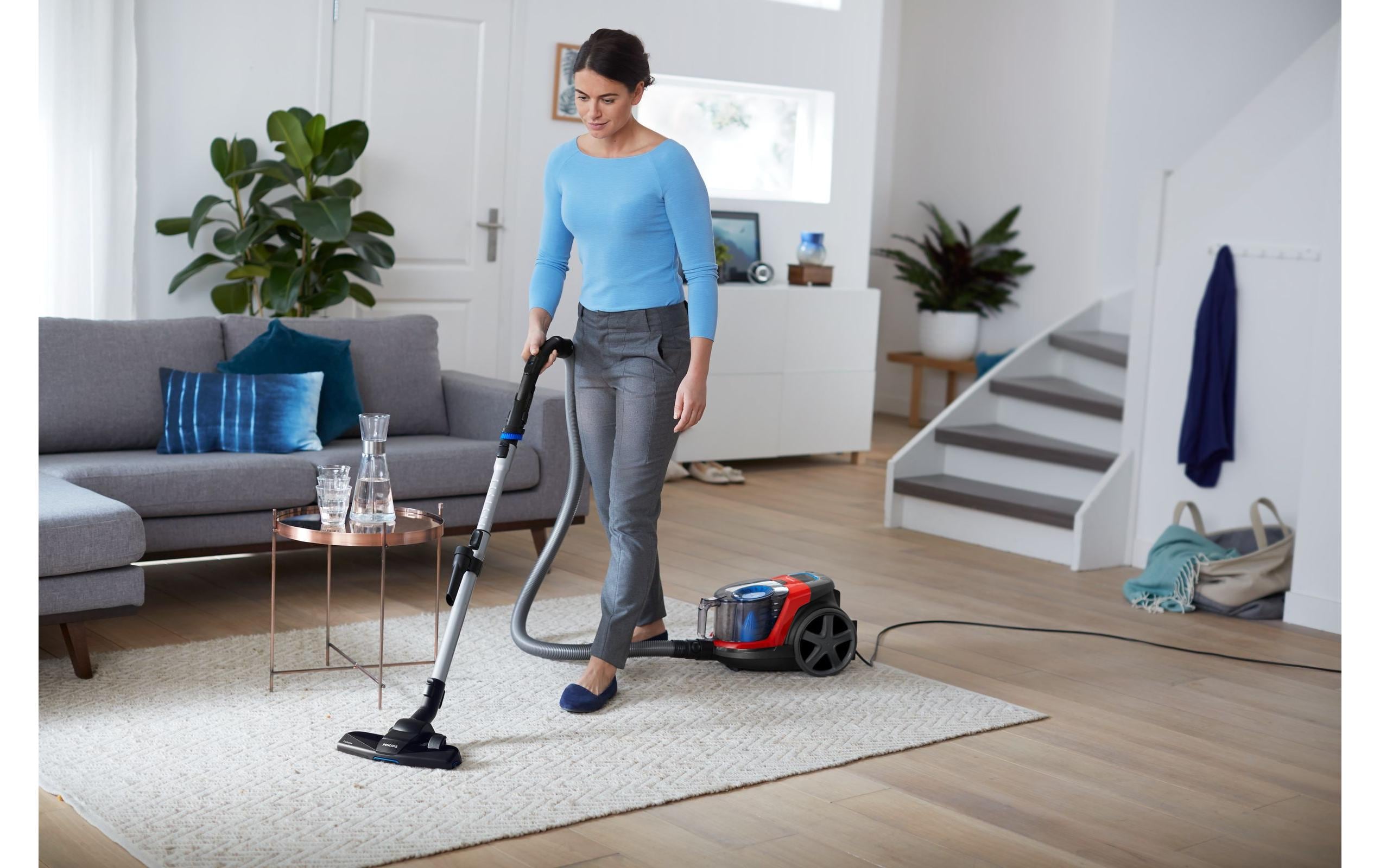 Philips Bodenstaubsauger PowerPro Compact Rot