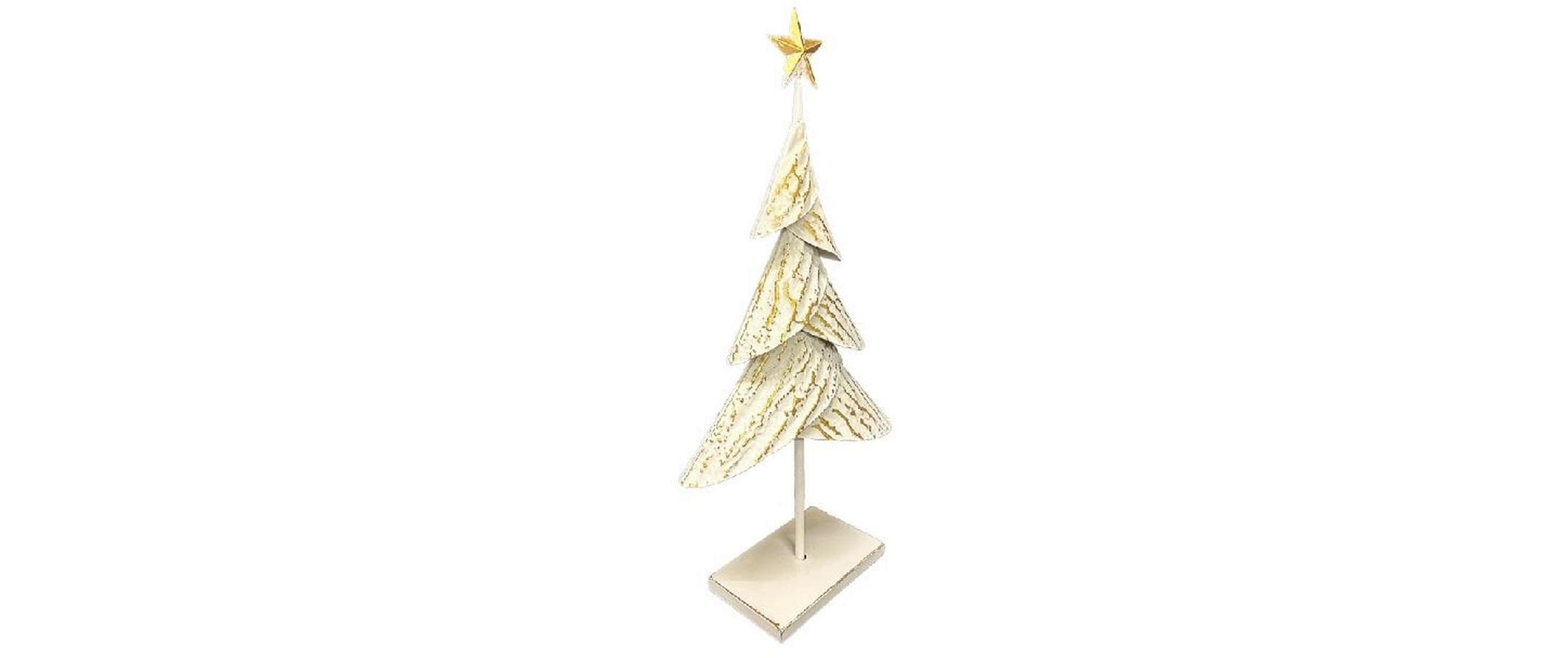 Dameco Weihnachtsfigur Christbaum 12 x 30 x 59 cm, Gold/Weiss