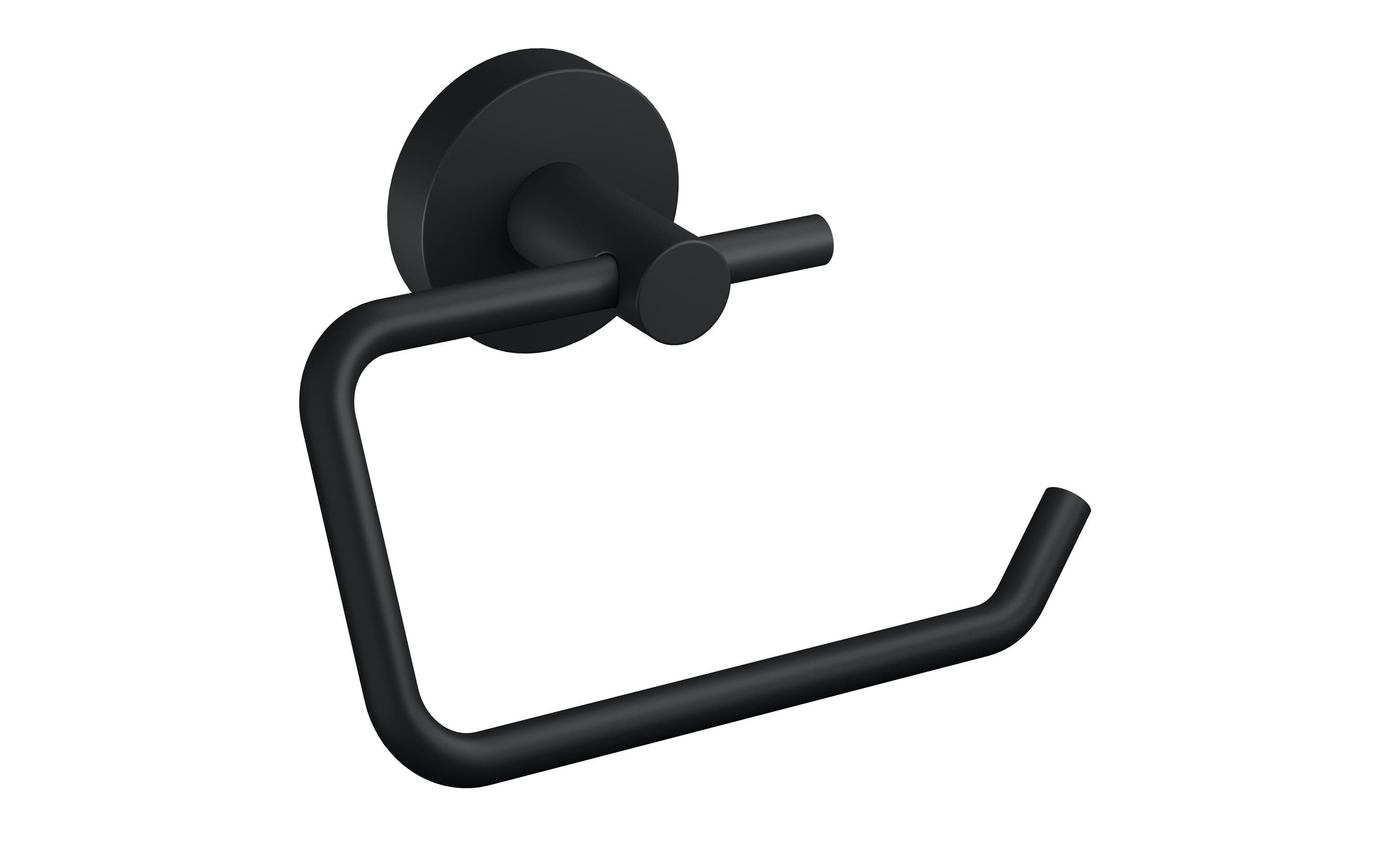 tesa Toilettenpapierhalter ohne Deckel, Moon Black, Schwarz