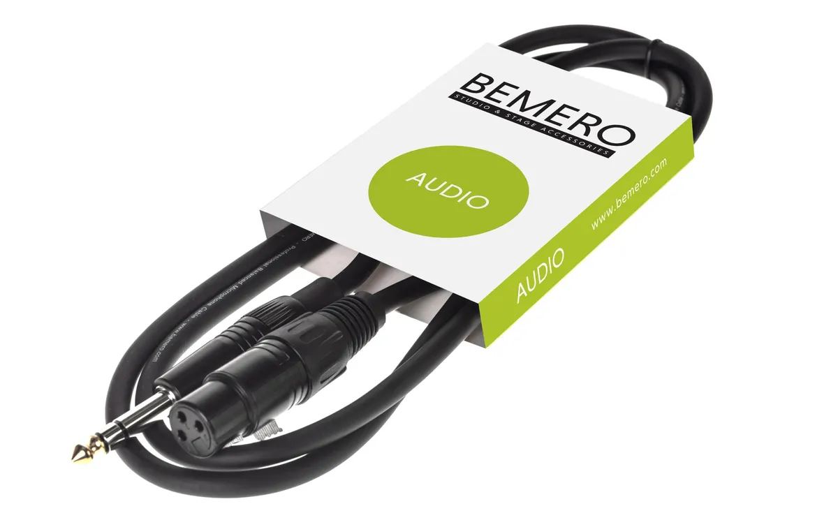 Bemero XLR-Kabel XLRf - 6.3 Klinken symmetrisch 1.5 m, Schwarz