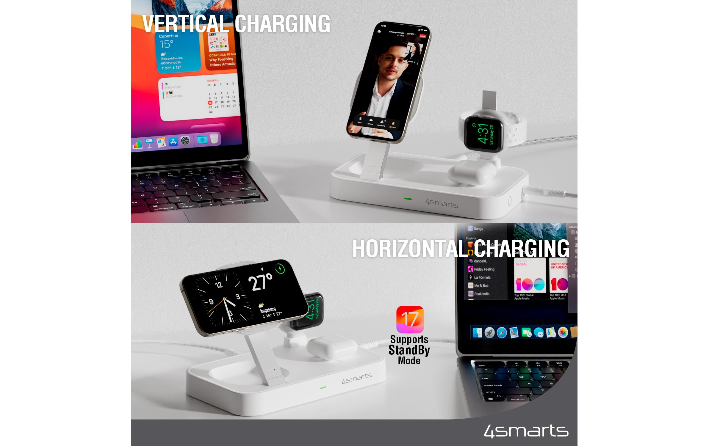 4smarts Wireless Charger Qi2 Weiss 4smarts Wireless Charger Qi2 Weiss
