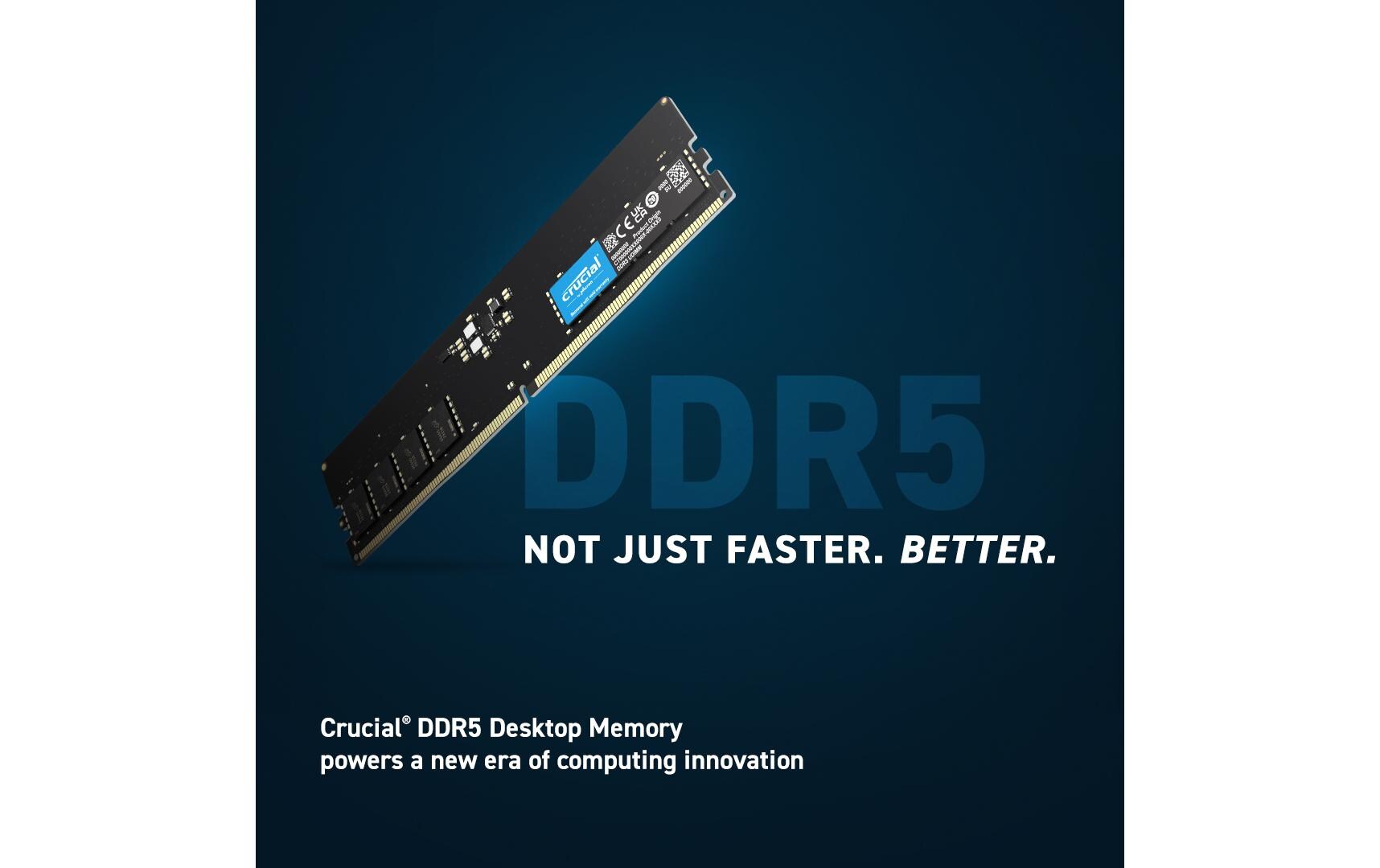 Crucial DDR5-RAM CT32G56C46U5 5600 MHz 1x 32 GB Crucial DDR5-RAM CT32G56C46U5 5600 MHz 1x 32 GB
