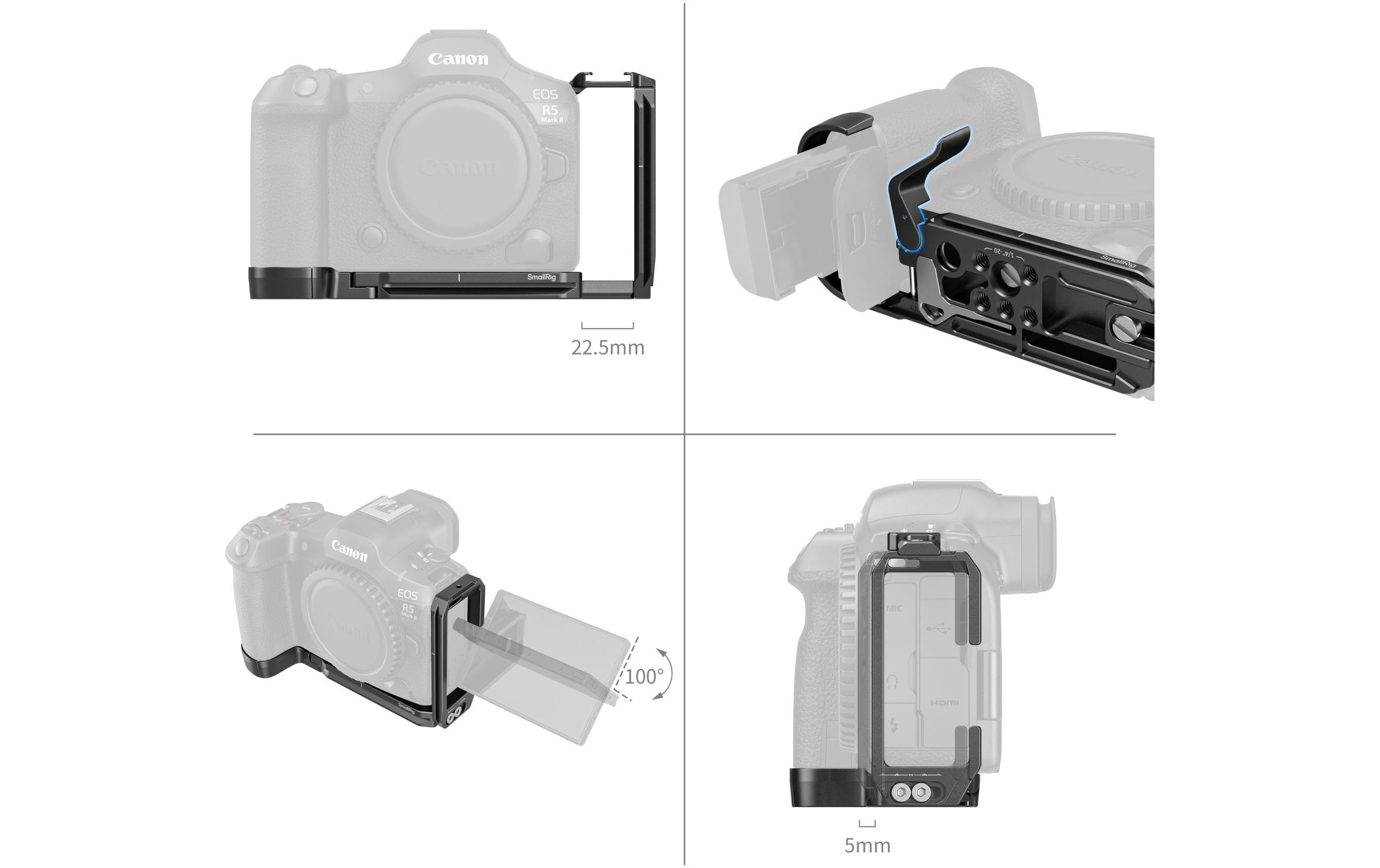 Smallrig L-Winkel Montageplatte für Canon EOS R5 Mark II
