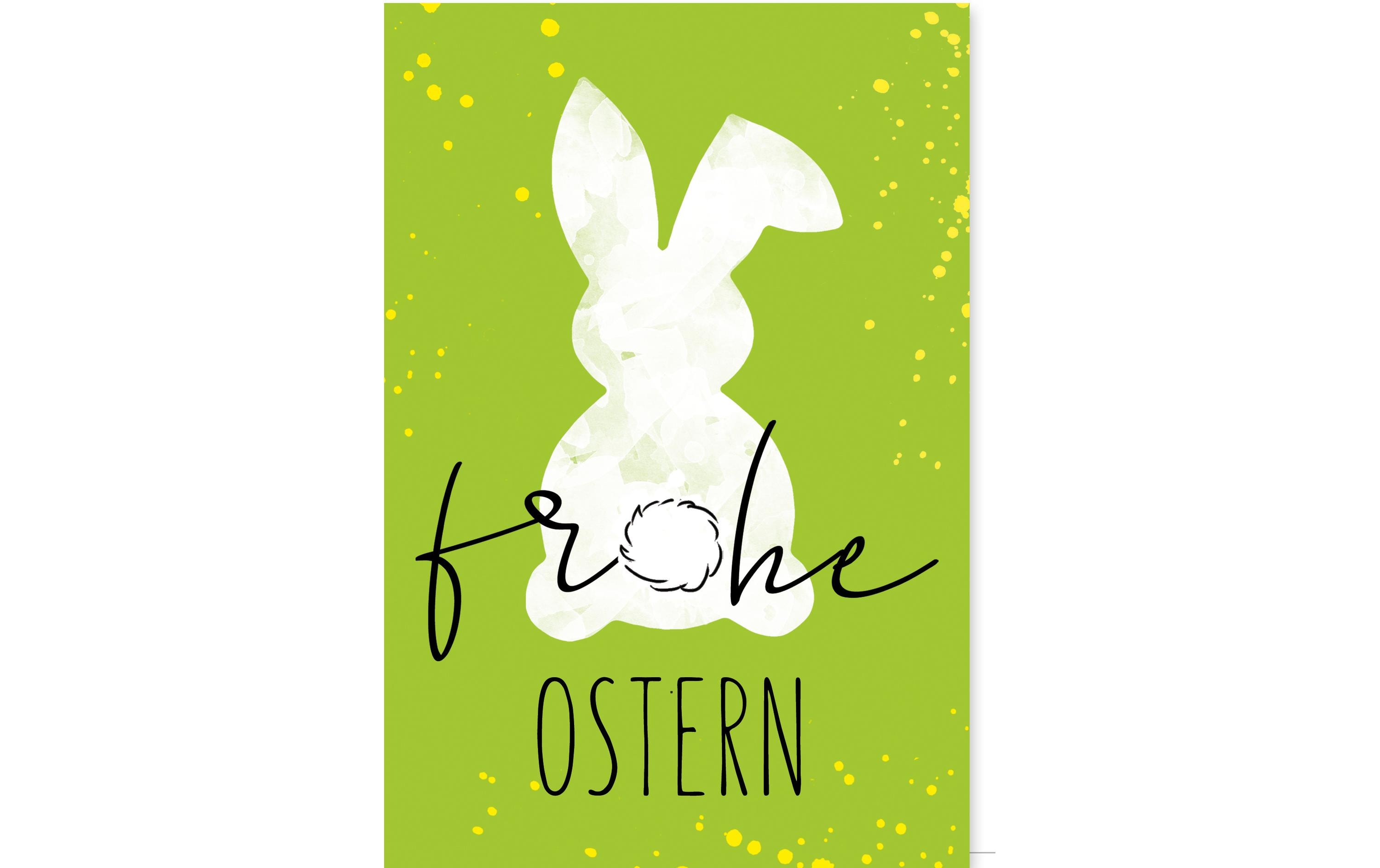 Braun + Company Grusskarte Frohe Ostern 11.5 x 17 cm, Grün/Weiss