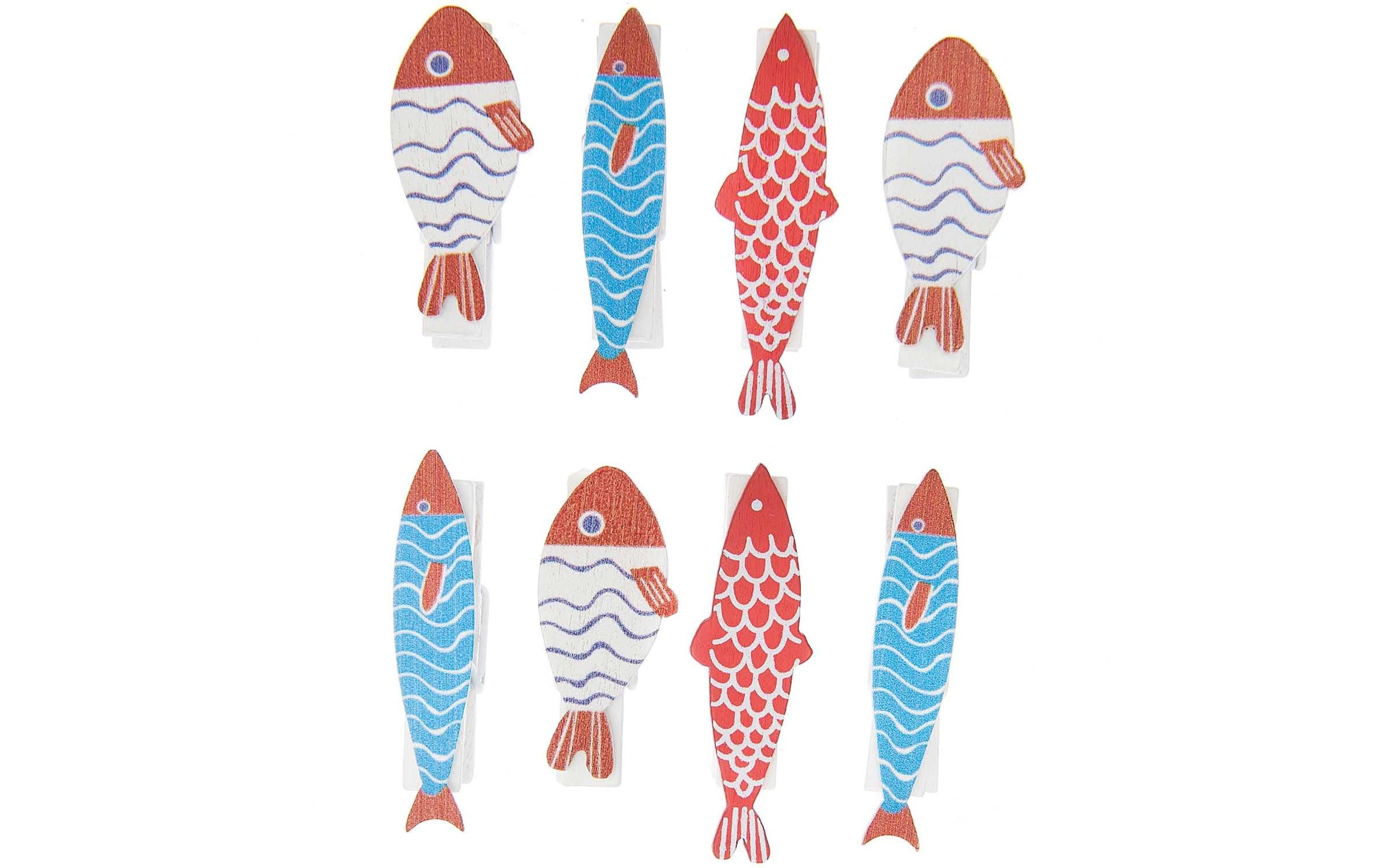 Rico Design Dekoklammer Fische 8 Stück, Mehrfarbig Rico Design Dekoklammer Fische 8 Stück, Mehrfarbig