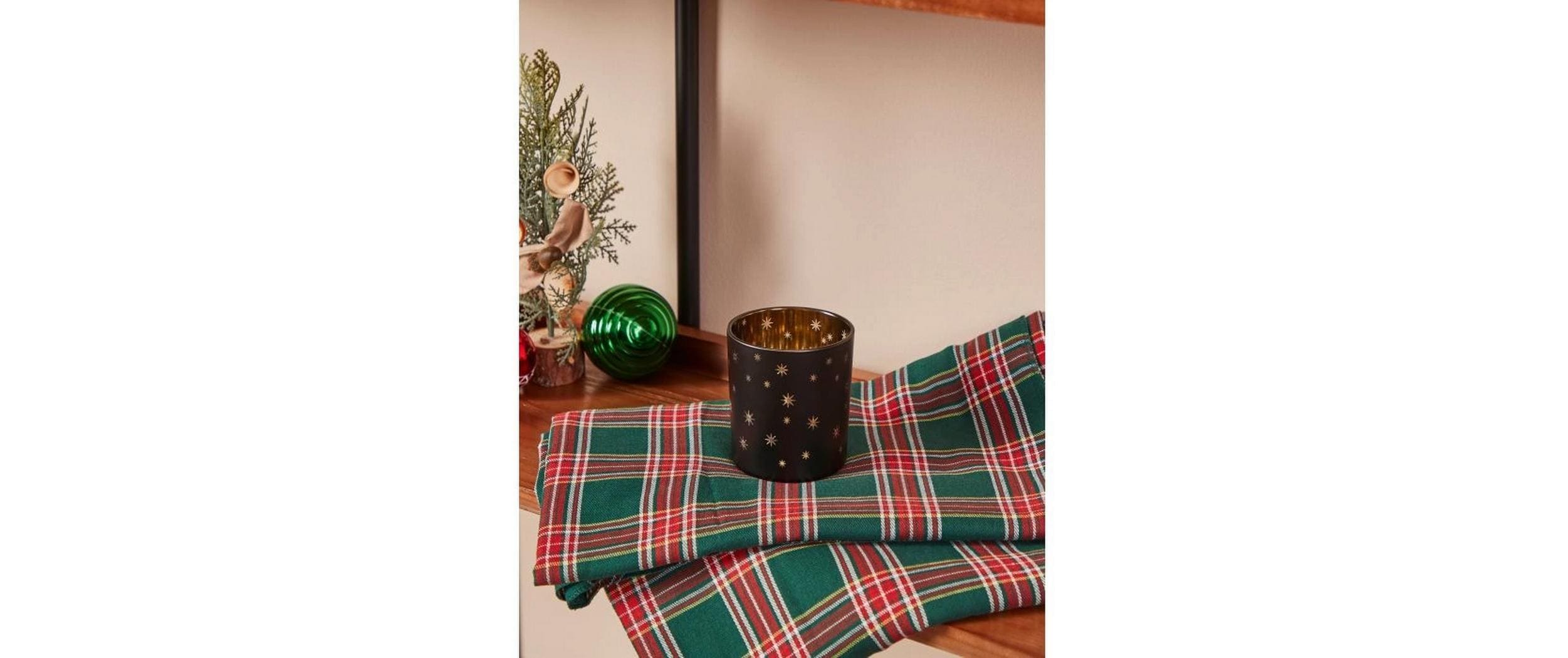 EGLO Teelichthalter Lukut 10 cm Gold/Schwarz, Glas