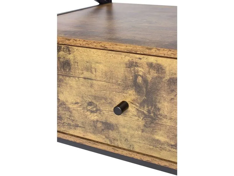 relaxdays TV-Möbel 120 x 40 cm, Braun/Schwarz 55 Zoll