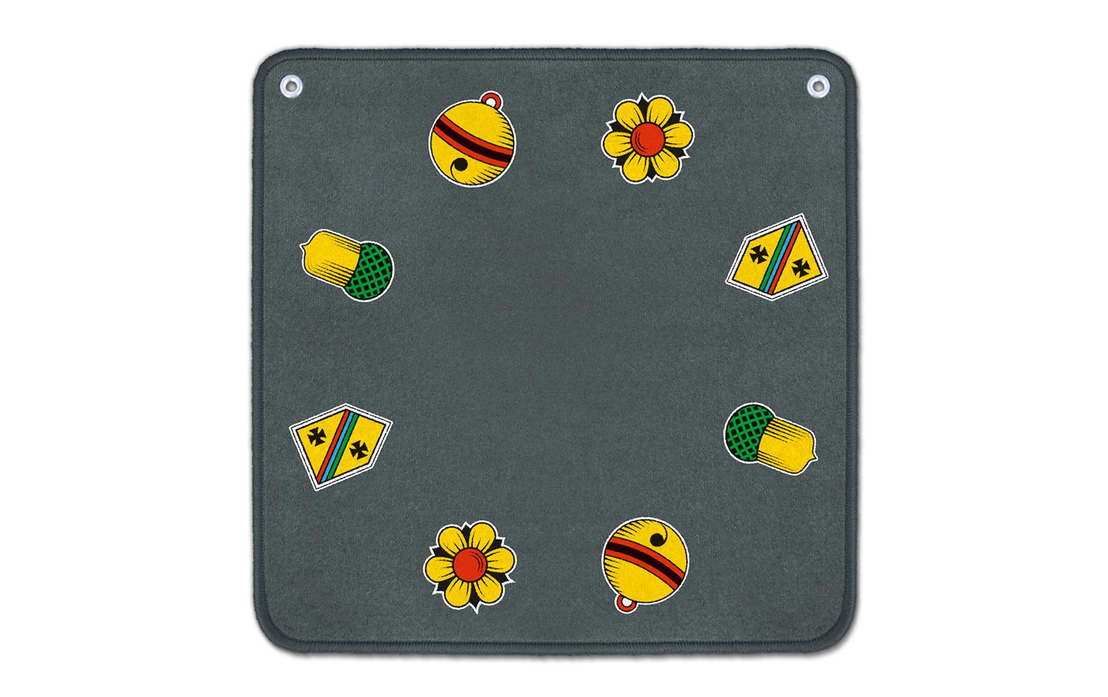 Carta.Media Jassteppich grau mit deutschen Motiven