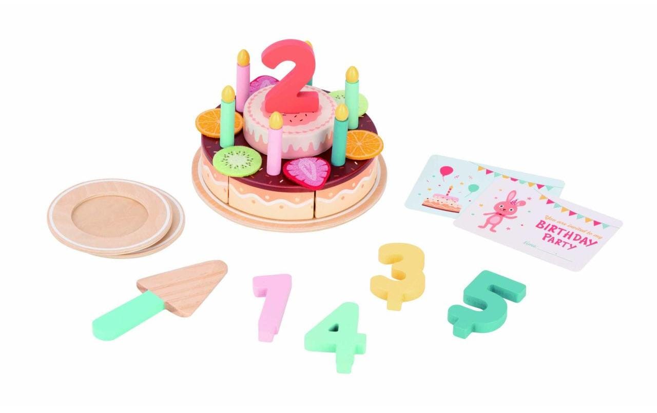 Spielba Holzspielwaren Spiel-Lebensmittel Geburtstagskuchen zum Schneiden Spielba Holzspielwaren Spiel-Lebensmittel Geburtstagskuchen zum Schneiden